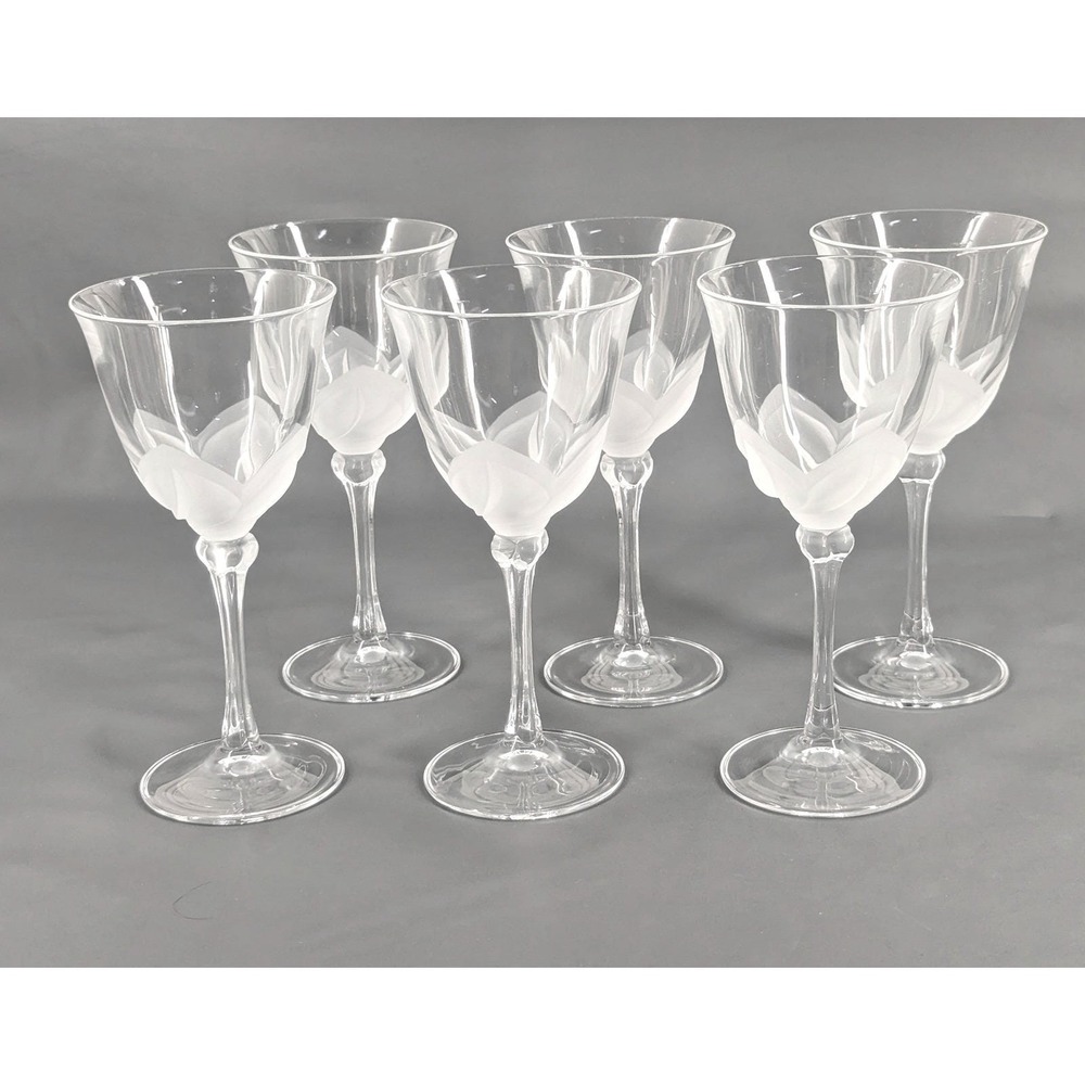 Vintage Cristal d'Arques Durand Florence Crystal Wine Glasses Set of 6 France